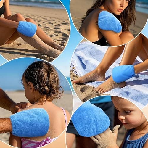 Vodolo 2 in 1 Sand Remover for Beach,2Pcs Sand Wipe Off Mitts for Beach,Beach Vacation Essentials for Kids Adults,Beach Day Accessories Must Haves for Women,Summer Family Beach Needs Items Necessities thumbnail 7