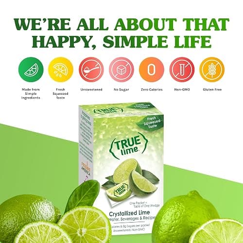 True Lime 100ct (Pack of 1) - Water Enhancer - Bulk Dispenser - 0 Calorie Drink Mix Packets For Water - Sugar Free Lime Flavoring Powder Packets thumbnail 6