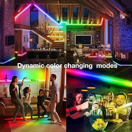 DAYBETTER RGB Smart IC LED Strip Lights, LED Lights with Built-in IC Chips, App-Control, Flexible Dream Color Lights for Bedroom, Holiday Decor, 100 ft(1 Roll) thumbnail 9