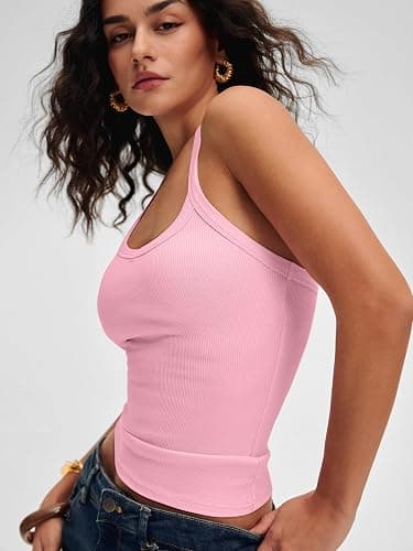 ANRABESS Women Halter Crop Tank Tops V Neck Backless Ribbed Fitted Sleeveless Cami Shirts 2026 Summer Workout Gym Clothes thumbnail 4