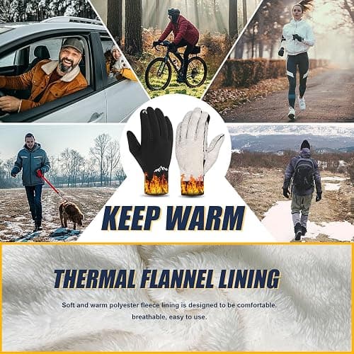Pixel Panda Winter Gloves for Men Women Warm Touchscreen Gloves for Cold Weather for Cycling, Driving, Running, Hiking, Work thumbnail 2