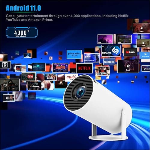 aquota Mini Beamer 4k 160 ANSI Lumen 4K Tragbarer Projektor Dual Band Wifi6/BT5.0, Beamer Handy 180°Drehbarer und Auto Keystone mit Android und IOS 11.0 thumbnail 2