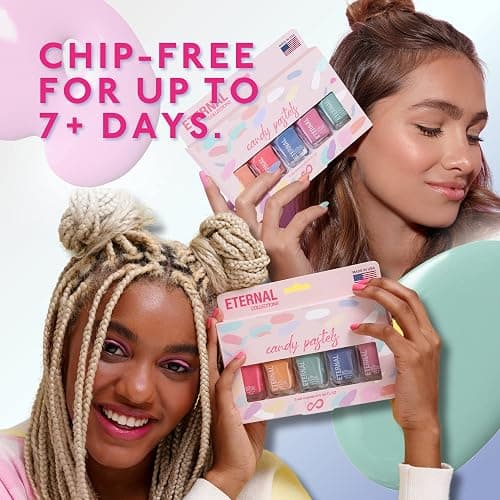 Eternal Pastel Nail Polish Sets for Women (CANDY PASTELS) - Pastel Nail Polish Set for Girls - Long Lasting & Quick Dry Nail Polish Set for Home DIY Manicure Pedicure - Made in USA, 13.5mL (Set of 5) thumbnail 4