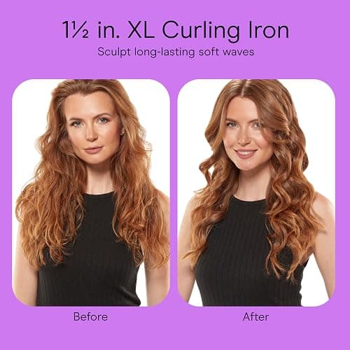 Conair Double Ceramic Curling Iron, 1 1/2" Extra-Long Barrel Hair Curling Iron, 30 Heat Settings, Turbo Heat, Auto Off, Cool Tip, Dual Voltage, Rose Gold thumbnail 9