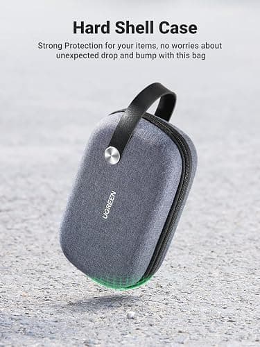 UGREEN Travel Accessories Bag, Portable Cable Organiser Travel Electronics Organiser Small Gadget Cable Bag Pouch, Hard Case for Charger Adapter Power Bank Hard Drive(Grey) thumbnail 7