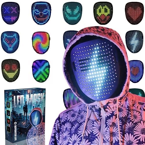 Depointer Life LED Mask Light up Masks With Gesture Sensing,Teen Boys Gifts Perfect Gifts for Halloween Christmas Birthday - Image 1