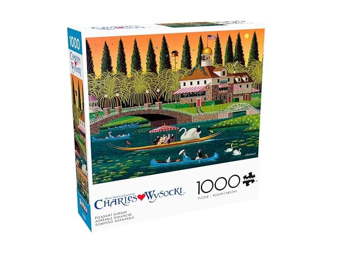 Buffalo Games – Pleasant Sunday – Charles Wysocki – 1000 Piece Jigsaw Puzzle Colorful Puzzle for Adults – Precision-Cut Pieces, Beautiful Artwork, and Hours of Relaxing Fun - Image 1