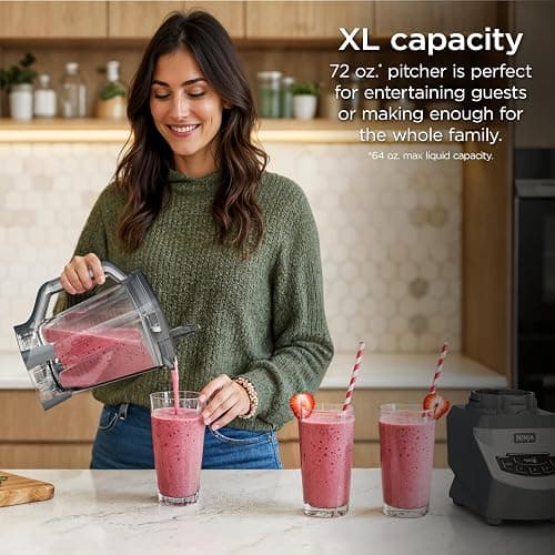 Ninja BL660C Professional Countertop Blender With 1100-Watt Base,72Oz Total Crushing Pitcher and(2)16 Oz Cups For Frozen Drinksand Smoothies,Silver/Gray,1100W,(Canadian Version)Silver/Grey,7.8 Pounds thumbnail 5