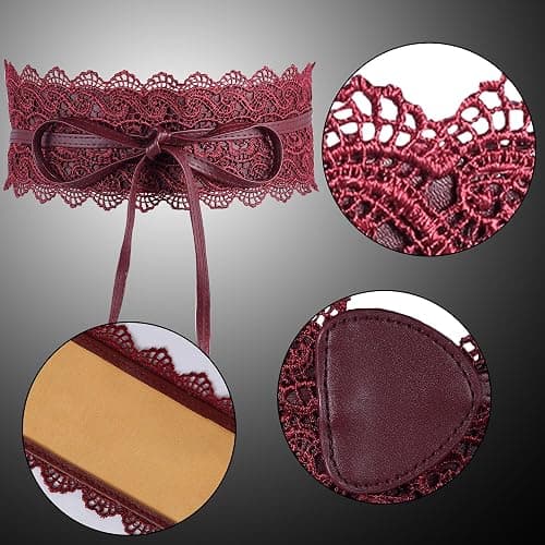 Manfnee Women Faux Leather Wrap Belt fashion wrap cinch belts Wide Waistband Belt for Dress thumbnail 6