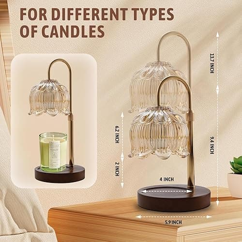 GEEZO Fragrance Candle Warmer Lamp，Electric Candle Warmer with Timer & Dimmer，Mom Christmas Birthday Gifts for Women, House Warming Gifts New Home Bedroom Decor thumbnail 10