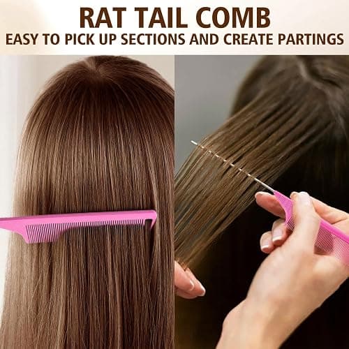 Boar Bristle Slick Back Hair Brush for Smooth Flyaways, Frizz, Sleek Ponytail, Buns and Edge Baby Hair, Teasing | Hair Comb, Edge Brush, Teasing Brush Styling Accessories for Girls, Kids, Women & Men thumbnail 7