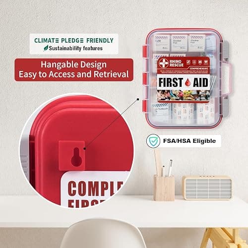 RHINO RESCUE 371 Pieces OSHA All-Purpose First Aid Kit, 100-Person Home & Office Professional Medical Supplies, Ideal for Emergency, School, Business thumbnail 6