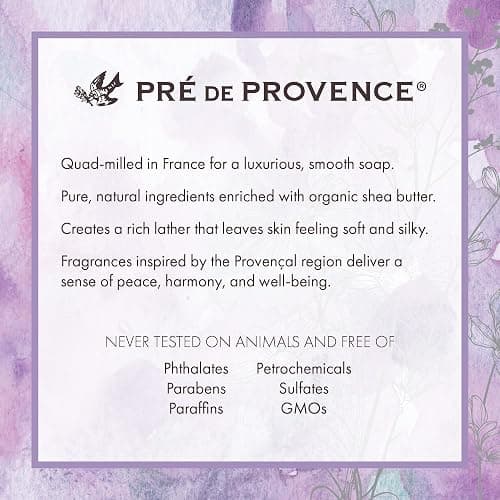 Pre de Provence Artisanal Soap Bar, Enriched with Organic Shea Butter, Natural French Skincare, Quad Milled for Rich Smooth Lather, 8.8 Ounce, Lily Of The Valley thumbnail 8