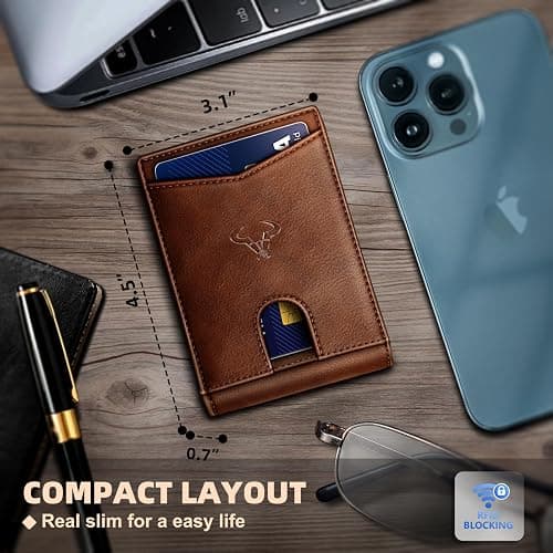 BULLIANT Men Wallet, Slim Leather Wallet Front Pocket Card Holder Gift For Men 11 Slots RFID Blocking thumbnail 3
