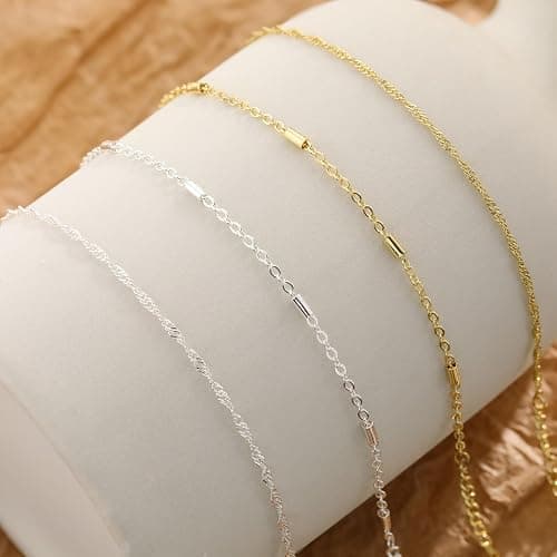 KOHOTA Silver Gold Bracelets for Women Trendy 14K Gold Plated Bracelet for Women Non Tarnish Dainty Stackable Layered Chain Heart Pearl Knot Beaded Bracelets Stack Set Charm Mothers Day Jewelry Gifts thumbnail 3