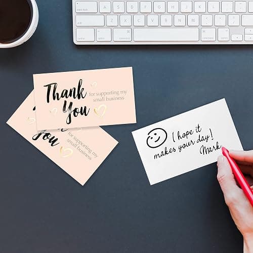 easykart labels 120 Thank You For Supporting My Small Business Cards, Gold Foil Business Card Size 3.5" x2", Thank You Cards for Online Retail Shop, Small Business, Customer Package Inserts thumbnail 5