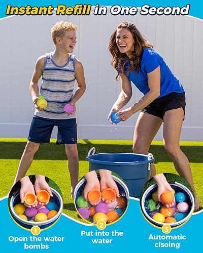 SOPPYCID Reusable Water Bomb balloons, Summer Toy Water Toy for Boys and Girls, Pool Beach Toys for Kids ages 3-12, Outdoor Activities Water Games Toys Self Sealing Water Splash Ball for Fun(16Pack) - 16Pack thumbnail 4