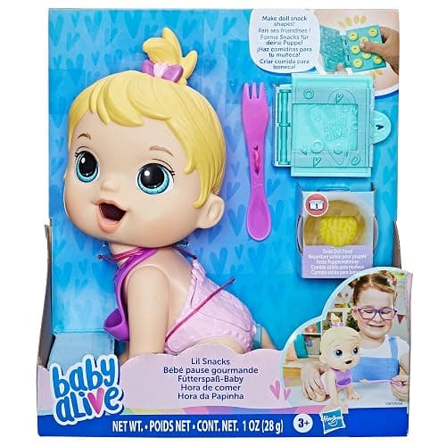 Baby Alive Lil Snacks Doll, Eats and Poops, Snack Theme, 8 Inch Baby Doll, Snack Box Shape Toy for Kids Aged 3+ Blonde Hair thumbnail 3