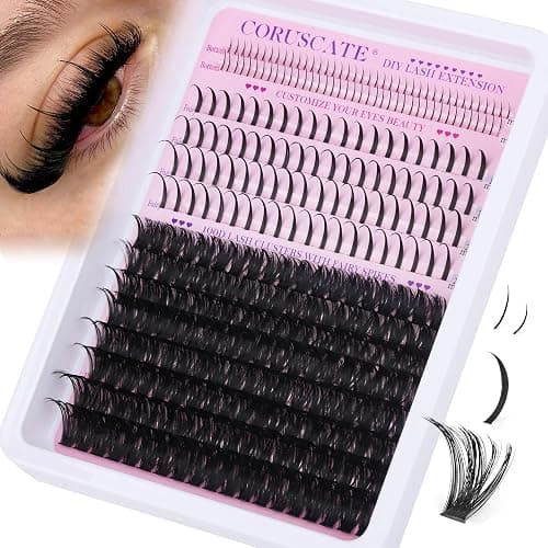 CORUSCATE 100D Lash Clusters with Bottom Lashes Spikes Eyelash Clusters Multi-type Individual Lashes Thick DIY Lash Extension Kit Fairy Cluster Eyelash Extensions 5-20mm Wispy Cluster Lashes Spike - Image 1