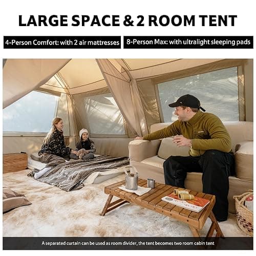 Naturehike Village Lite Camping Tent, 60S Easy Setup Instant Tents for Camping, Double Layer 4/8 Person Tent with with Full Rainfly thumbnail 5