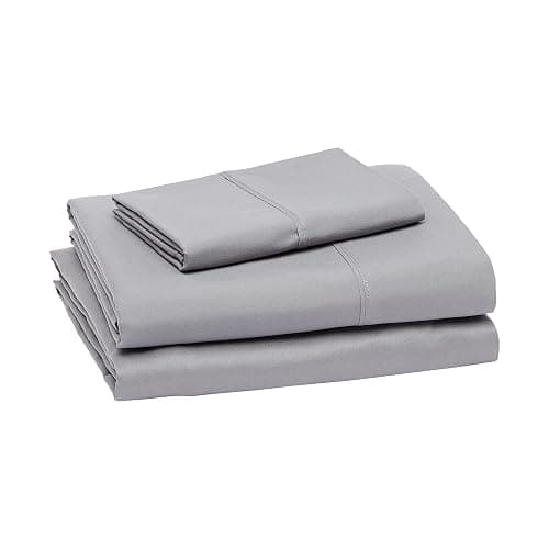 Amazon Basics Lightweight Super Soft Easy Care Comfortable Microfiber 3 Piece Bed Sheet Set With 14-inch Deep Pockets, Twin XL, Dark Gray, Solid thumbnail 2