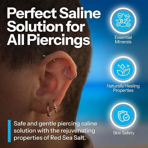 H2Ocean Piercing Aftercare Spray and Keloid Bump Removal– Sea Salt Spray for Body and Facial Piercings– Ear, Nose,Navel,Oral & Body Piercing Cleaner, Aftercare Solution for New Piercings–4oz,Pack of 3 thumbnail 8