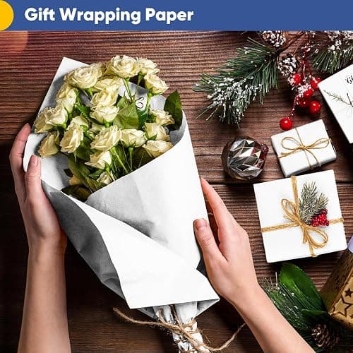 Vanhench White Wrapping Paper 17.5"x1200"(100'), White Easel Painting Drawing Paper Roll Kids Art Supplies, Chart Poster Bulletin Board, Floor Covering Arts Crafts Gift Wrap 80GSM 55LB thumbnail 6