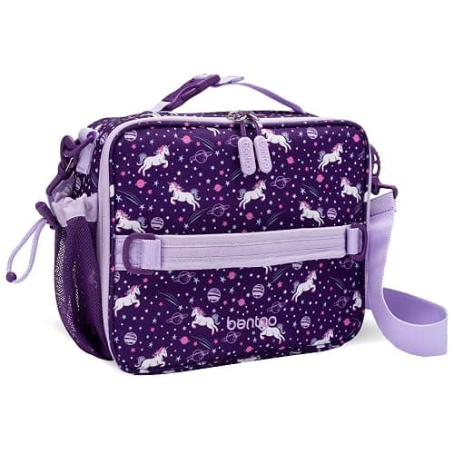 Bentgo Kids Lunch Bag - Durable, Double-Insulated Lunch Bag for Kids 3+; Holds Lunch Box, Water Bottle, & Snacks; Easy-Clean Water-Resistant Fabric & Multiple Zippered Pockets (Unicorn) - Image 1