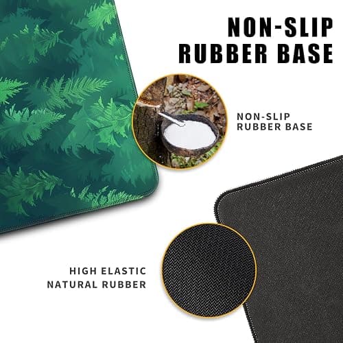 Forest Gaming Green Large Gaming Mouse Pad Keyboard Desk Pad Extended Mouse Pad Gaming Office Decor, Pc Laptop Mouse Pads Large (31.5x11.8 in) with Stitched Eges Non-Slip Base Mousepad XL thumbnail 6