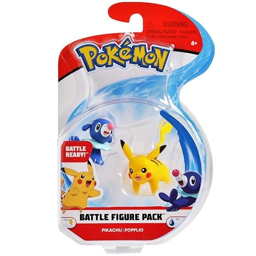 Pokemon 2 Inch Battle Action Figure 2-Pack, includes 2" Pikachu and 2" Popplio (95001) - Image 1