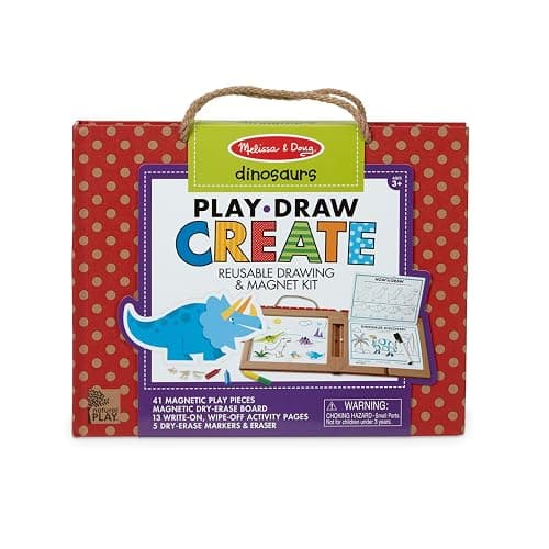 Melissa & Doug Natural Play: Play, Draw, Create Dinosaurs Drawing Activity Set & Magnet Kit - Reusable Mess-Free Travel Activity - Dinosaurs thumbnail 6