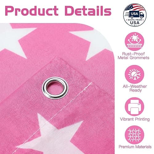 Custom Pink American US Flag with Picture, Personalized Funny Flags with Face Image Logo Photo Text Single Sided Customized Flag Tapestry for Bedroom Dorm Room Decor Garden, 2x3 3x5 4x6 5x8 Ft thumbnail 5
