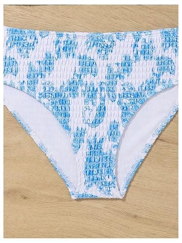 RoseSeek Girl's Tie Dye Smocked 2 Piece Swimwear Sets Backless Halter Bikini Cute Brief Bathing Suit thumbnail 4