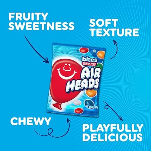 Airheads Candy Bites, Individually Wrapped Chewy Candy Bags, Assorted Fruit Flavors Naturally and Artificially Flavored, 2 Ounces (18-Pack) thumbnail 5