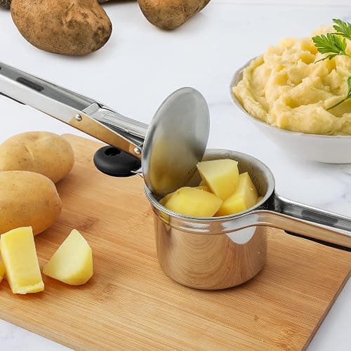 Zulay Kitchen Large 15oz Potato Ricer, Heavy Duty Stainless Steel Potato Masher and Ricer for Mashed Potatoes, Mashed Potato Masher & Potato Press Kitchen Gadget for Perfect Mashed Potatoes thumbnail 2