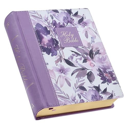 KJV Holy Bible, Note-taking Bible, Faux Leather Hardcover - King James Version, Purple Floral Printed (KJV Note-taking Editions) - Image 1