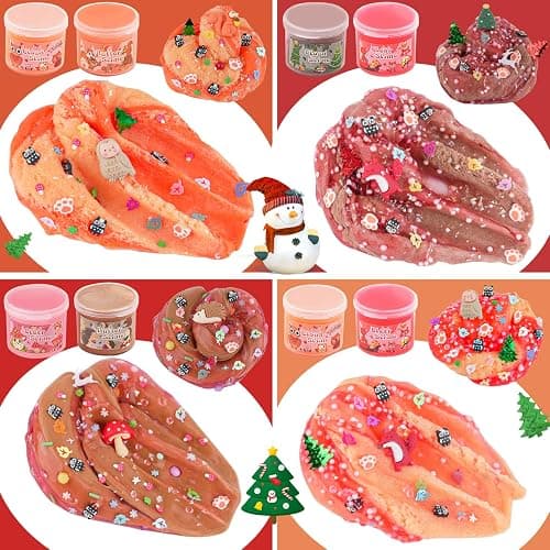 LAWOHO 6 Packs Forest Slime Kit - Clear, Butter, Cloud Slime Making Kit, Slimes for Kids with Animal Add-ins, 360ml Slimes Kits for Boys & Girls Birthday Halloween Christmas Easter Gifts Party Favors thumbnail 5