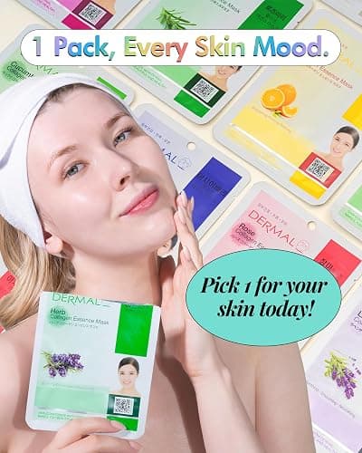 DERMAL 39 Combo Pack Made in Korea Facial Mask – 20+ Years of K-Beauty Experience, Premium Quality Korean Sheet Masks for Daily Skincare Routine thumbnail 4
