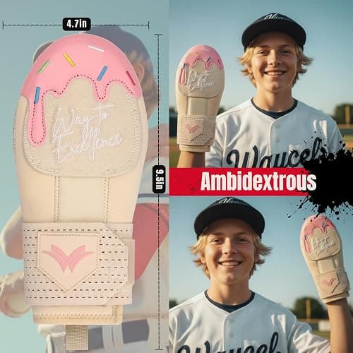 WAYCEL Sliding Mitts - Baseball Sliding Mitt for Youth - Ice Cream Sliding Mitt Baseball - Softball thumbnail 2