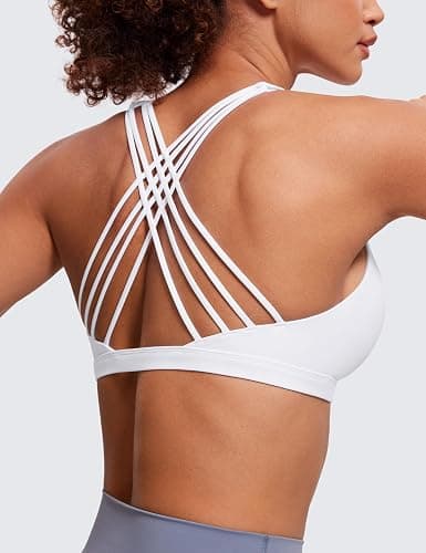 CRZ YOGA Naked Feeling Cross Back Sports Bras | Light Support, Removable Pads, Yoga, Sleek, Strappy, Scoop Neck, for Women thumbnail 4
