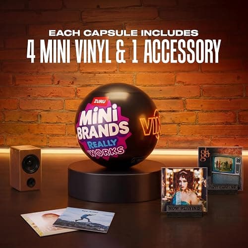 Mini Brands Really Works Vinyl Capsule Series 1 (2 Pack) By ZURU | 8 playable mini vinyls spin & play, music accessories, trending artists, works on Mini Brands Vinyl Player, collector gift thumbnail 4