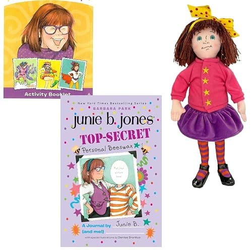 Junie B Jones Gift Set - Top-Secret, Personal Beeswax: A Journal by Junie B. (and Me!), Character Doll, and Activity Booklet (Based On The Book Series by Barbara Park; Funny, Adventures of Growing Up) - Image 1