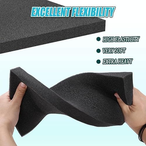 4 PCS Black Foam Padding- 16x12x1 Inch Polyurethane High Density Foam Cuttable Black Sheet Pad Cushioning Inserts for Packing Cases and Crafts thumbnail 4