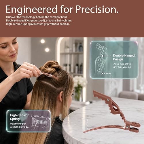 30 Pack Alligator Hair Clips, Sectioning Clips for Salon Coloring, Cutting & Styling, Durable Plastic Barber Hairdressing Tools, Strong Grip Crocodile Clips for Women Men Kids (Multicolored) thumbnail 2