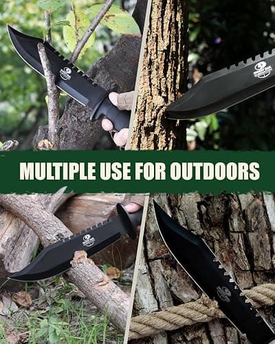 Mossy Oak Survival Hunting Knife with Sheath, 15-inch Fixed Blade Tactical Bowie Knife with Sharpener & Fire Starter for Camping, Outdoor, Bushcraft thumbnail 7
