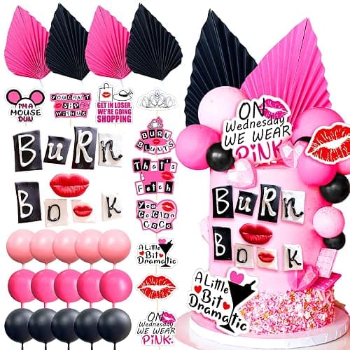 LaVenty Mean Girl Cake Topper Mean Girl Birthday Party Decoration | Mean Girl Cake Topper Mean Girl Birthday Party Decoration Cupcake Toppers for Wedding Bridal Shower Bachelorette Theme Girls - Image 1