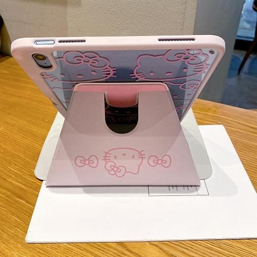 Cute Girly iPad Case with Rotating Stand Compatible with iPad (A16) 11th Generation 11 Inch 2025 & iPad 10th Gen 10.9 Inch 2022, Protective Folio Tablet Cover for Women Girls Teens Kids (Cute Cate) thumbnail 8