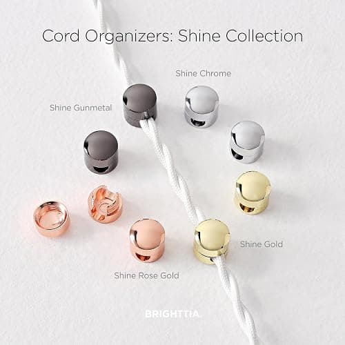 BRIGHTTIA Cable Clips - Premium Brass Cord Management for Home, Office & Car - Multipurpose Wire Holder Organizer - Sleek & Durable Design - Ideal Gift for Men, Women & Students - 4-Pack (Chrome) thumbnail 4
