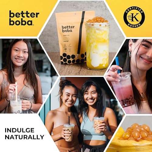 Better Boba All-Natural Mango Boba Pearls | Kosher, Vegan, Gluten-Free, Non-GMO Popping Boba for Bubble Tea, Desserts| 8 Oz Pack (12 Servings)| No Preservatives | Tapioca Boba Balls | Made in USA thumbnail 6