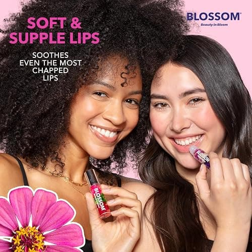 Blossom Roll on Lip Gloss, Scented Clear High Shine Moisturizing Lip Oil, Non Sticky, Infused with Real Flowers, Made in USA, 0.3 fl. oz./9ml, 3 pack Mini Gift Set, Strawberry, Watermelon, Mango thumbnail 6